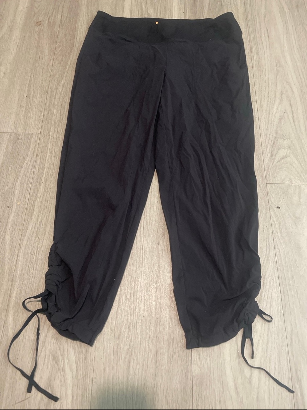 Lucy Black Drawstring Capri Jumpsuit Pants
